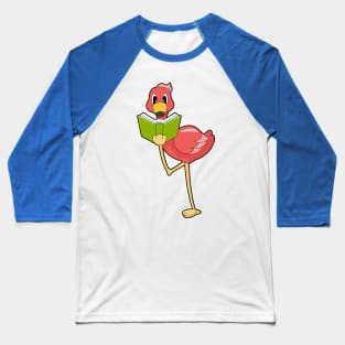 Flamingo Nerd Book Baseball T-Shirt